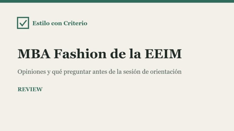 MBA Fashion de la Escuela Europea de Imagen y Moda: opiniones
